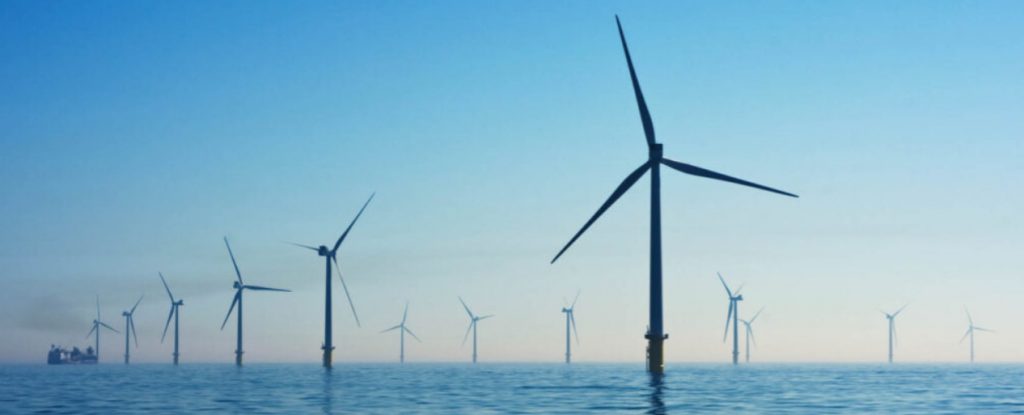 Wind turbines in the sea